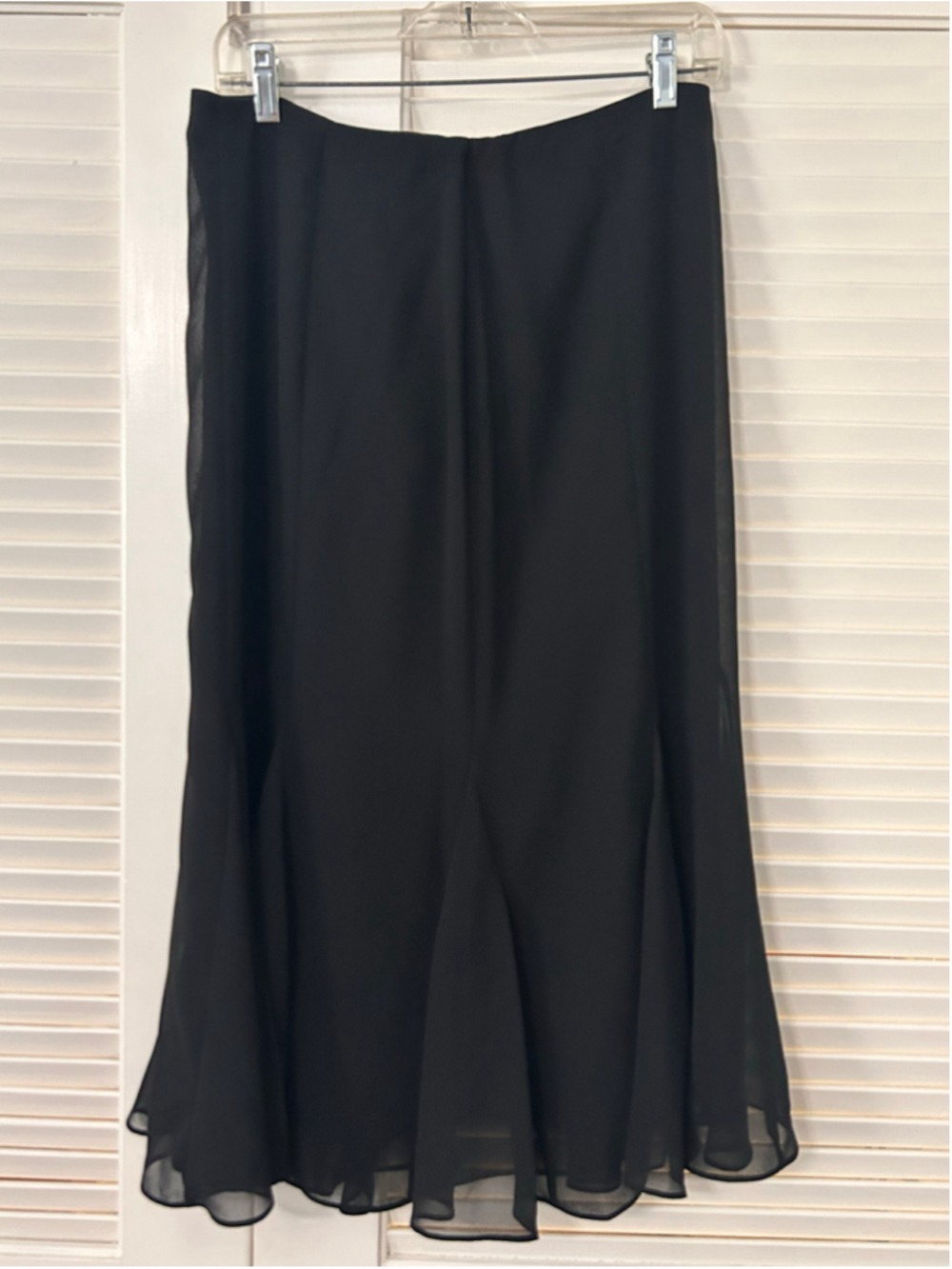 NWT J.B.S. Ltd. Black Chiffon Flounce Maxi Skirt Vintage Size 10